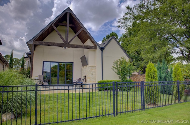 4401 S Yellow Pine Ave, Broken Arrow, OK 74011 - back of property with stucco siding and stone siding