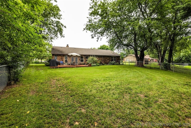 9601 Spring Lake Dr, Broken Arrow, OK 74014 - fenced backyard featuring a wooden deck