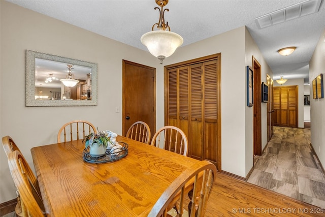 9601 Spring Lake Dr, Broken Arrow, OK 74014 - dining room with wood finished floors and a textured ceiling