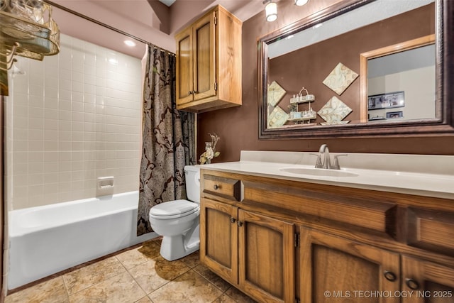 9601 Spring Lake Dr, Broken Arrow, OK 74014 - full bathroom featuring shower / tub combo, vanity, and tile patterned floors