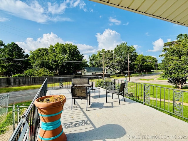 401 High St, Eufaula, OK 74432 - view of patio / terrace with view of scattered trees