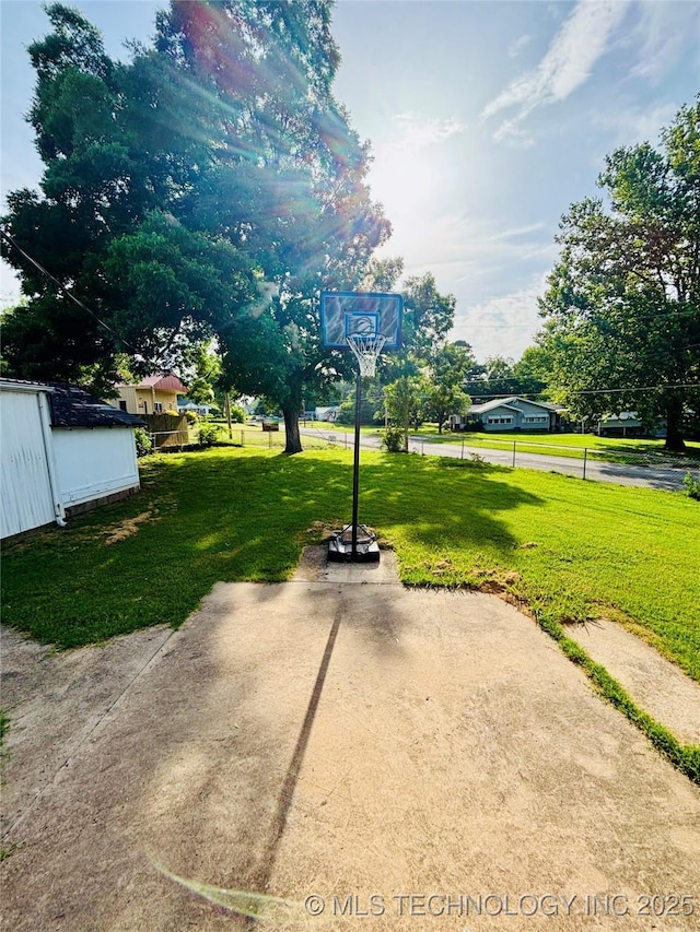 401 High St, Eufaula, OK 74432 - view of green lawn with a patio area