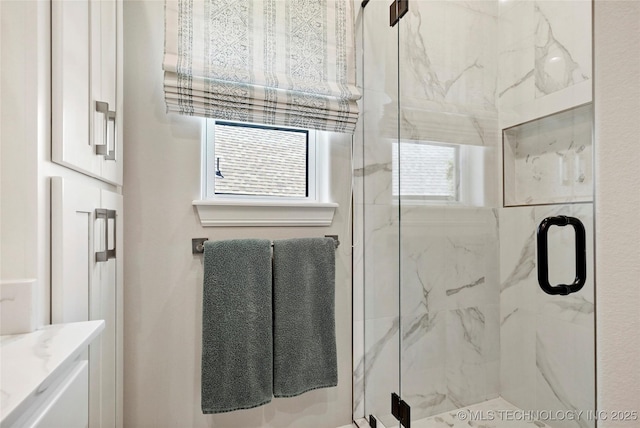 8701 E Hartford St, Broken Arrow, OK 74014 - full bath featuring a marble finish shower and vanity