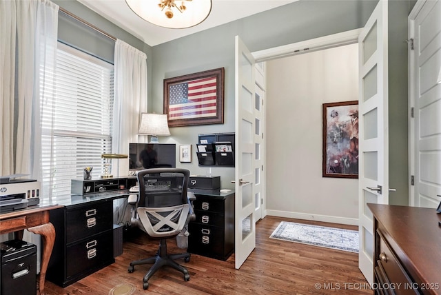 8701 E Hartford St, Broken Arrow, OK 74014 - office area featuring wood finished floors