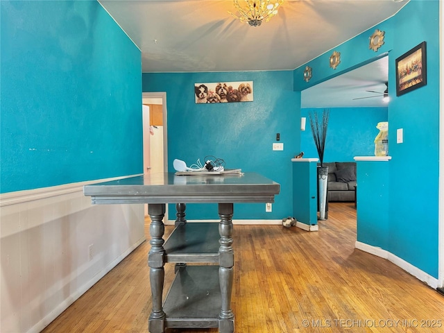 9763 E 3rd St, Tulsa, OK 74128 - office featuring wood-type flooring and ceiling fan