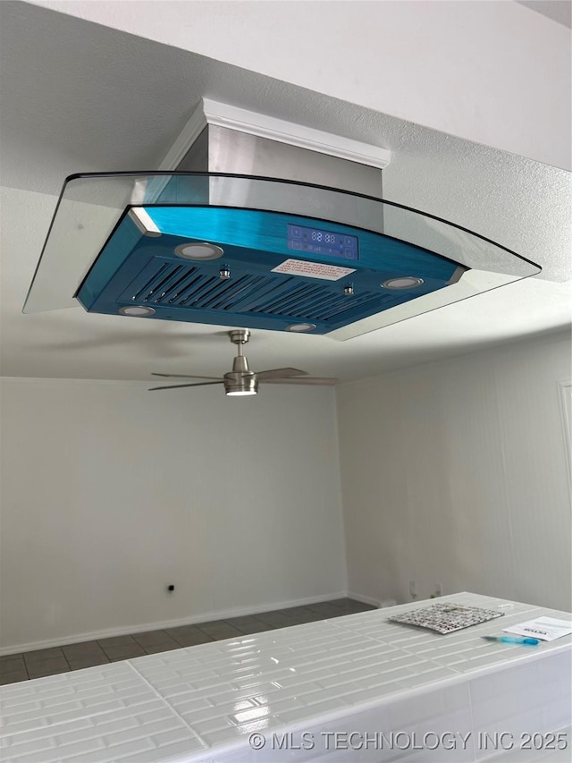 12976 E 32nd St, Tulsa, OK 74134 - detailed view of a ceiling fan and ventilation hood