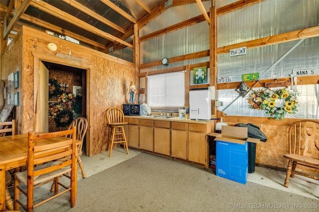 4556 E 330th Rd, Talala, OK 74080 - miscellaneous room with vaulted ceiling and a sink