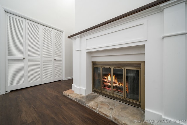 6002 S Atlanta Ct Unit 2, Tulsa, OK 74105 - detailed view of a glass covered fireplace and wood finished floors