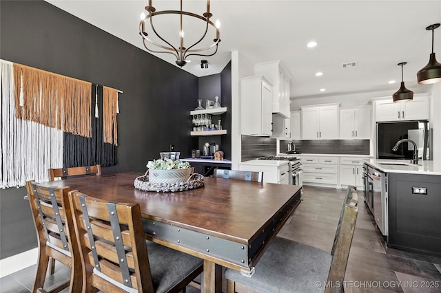 2035 E 138th Pl S, Bixby, OK 74008 - dining space featuring a chandelier and recessed lighting