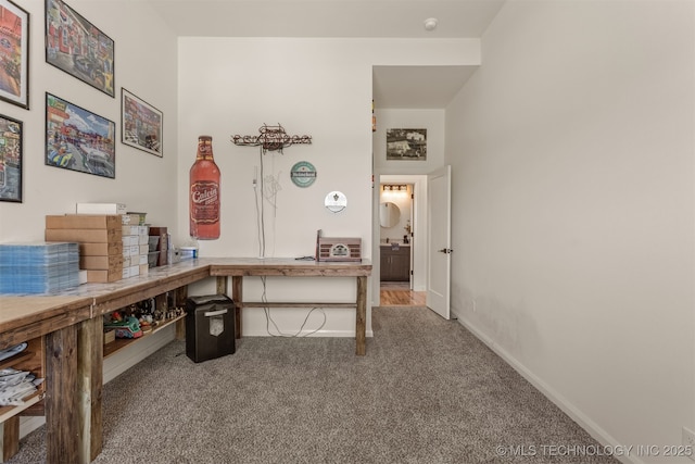 2407 W Union Pl, Collinsville, OK 74021 - carpeted home office featuring baseboards