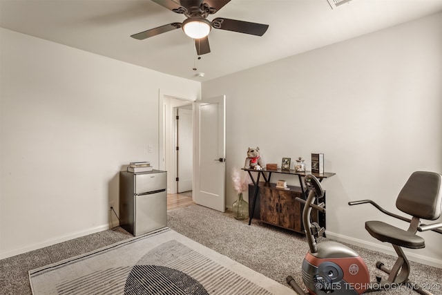 2407 W Union Pl, Collinsville, OK 74021 - office space with light colored carpet and a ceiling fan
