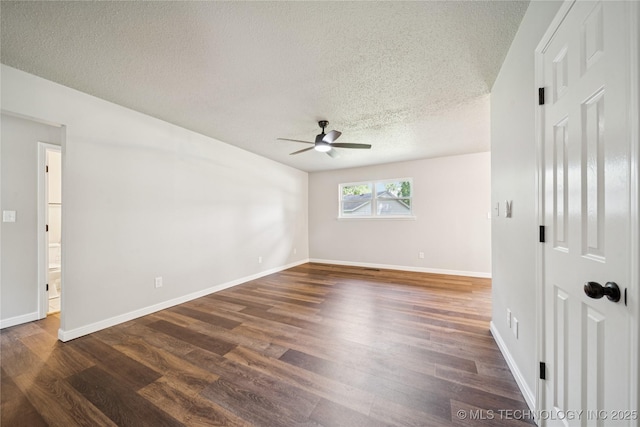 16524 E 2nd St, Tulsa, OK 74108 - spare room featuring a textured ceiling, ceiling fan, and dark wood finished floors