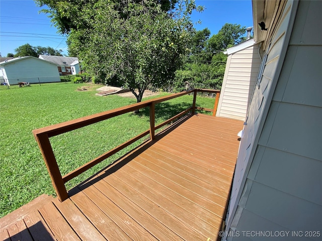 5940 E 3rd St, Tulsa, OK 74112 - wooden deck with a lawn