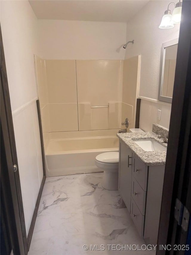 426 S 12th, Durant, OK 74701 - full bathroom with vanity, marble finish flooring, and shower / tub combination