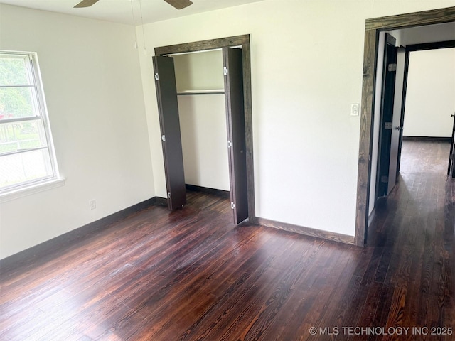 426 S 12th, Durant, OK 74701 - unfurnished bedroom with wood finished floors and a closet