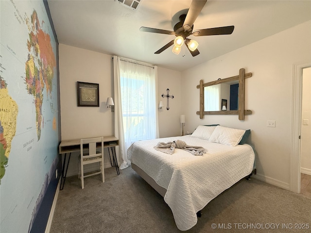 18040 County Road 1558, Ada, OK 74820 - carpeted bedroom featuring baseboards and ceiling fan