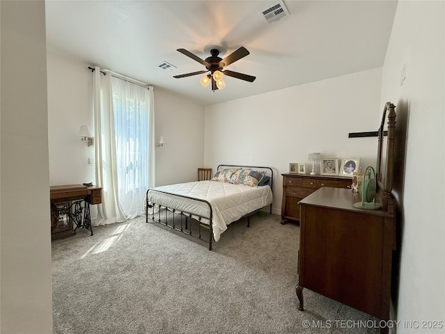 18040 County Road 1558, Ada, OK 74820 - carpeted bedroom with a ceiling fan