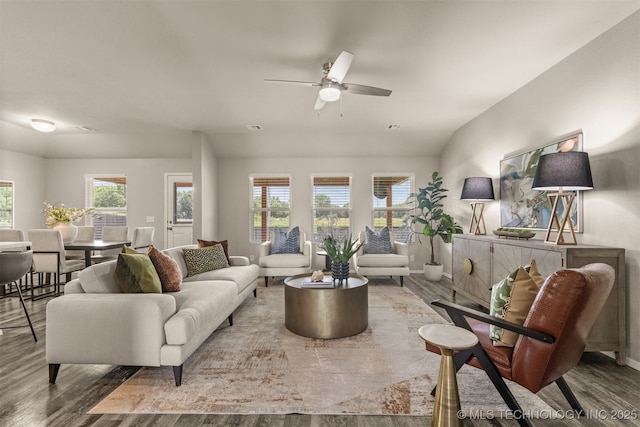 7420 E 160th Pl S, Bixby, OK 74008 - living area with wood finished floors and ceiling fan