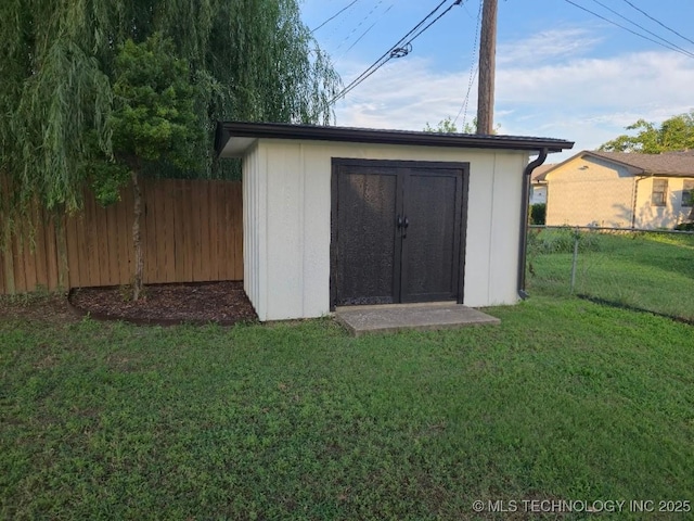 6706 E 28th Pl, Tulsa, OK 74129 - view of shed with a fenced backyard