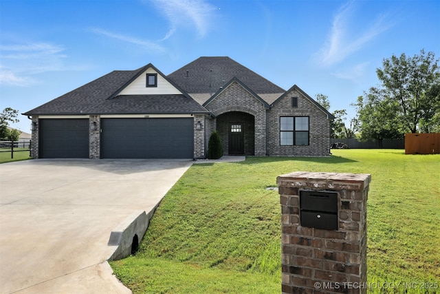 14109 N 72nd E Ave, Collinsville, OK 74021 - french country inspired facade with brick siding, an attached garage, driveway, and roof with shingles