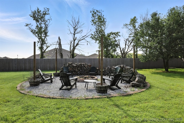 14109 N 72nd E Ave, Collinsville, OK 74021 - fenced backyard featuring a fire pit