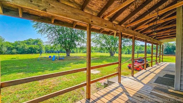 5068 E 188th St S, Warner, OK 74469 - deck featuring a yard and view of scattered trees