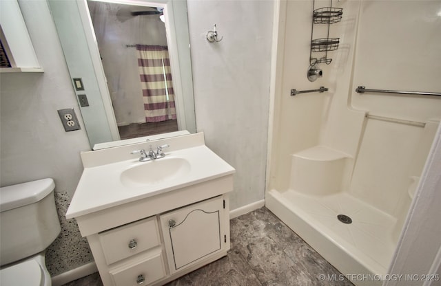 711 S 29th St W, Muskogee, OK 74401 - full bathroom with vanity and a shower with shower curtain
