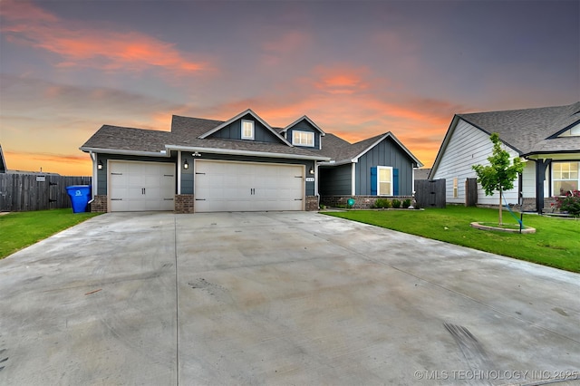 3604 E Quebec St, Broken Arrow, OK 74014 - view of front of property with board and batten siding, a garage, concrete driveway, and a shingled roof