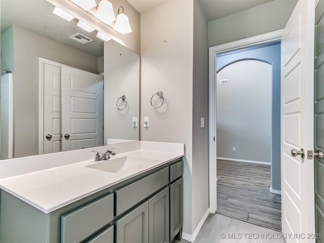 3604 E Quebec St, Broken Arrow, OK 74014 - bathroom featuring vanity and tile patterned floors