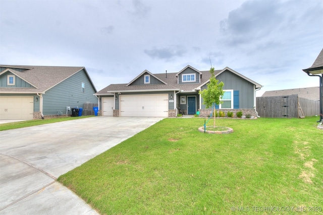 3604 E Quebec St, Broken Arrow, OK 74014 - craftsman inspired home with concrete driveway, a garage, brick siding, board and batten siding, and roof with shingles