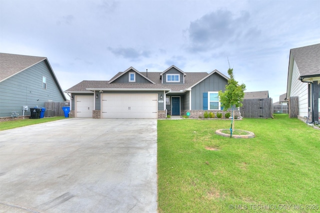 3604 E Quebec St, Broken Arrow, OK 74014 - view of front of house with concrete driveway, brick siding, a garage, board and batten siding, and roof with shingles