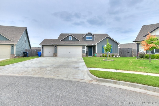3604 E Quebec St, Broken Arrow, OK 74014 - craftsman-style house with driveway, a garage, board and batten siding, and roof with shingles