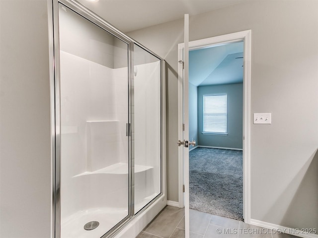 3604 E Quebec St, Broken Arrow, OK 74014 - full bathroom with a stall shower and tile patterned floors