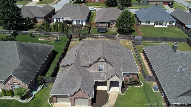11906 S Nandina St, Jenks, OK 74037 - aerial view of property and surrounding area with nearby suburban area