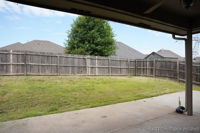 11906 S Nandina St, Jenks, OK 74037 - fenced backyard with a patio
