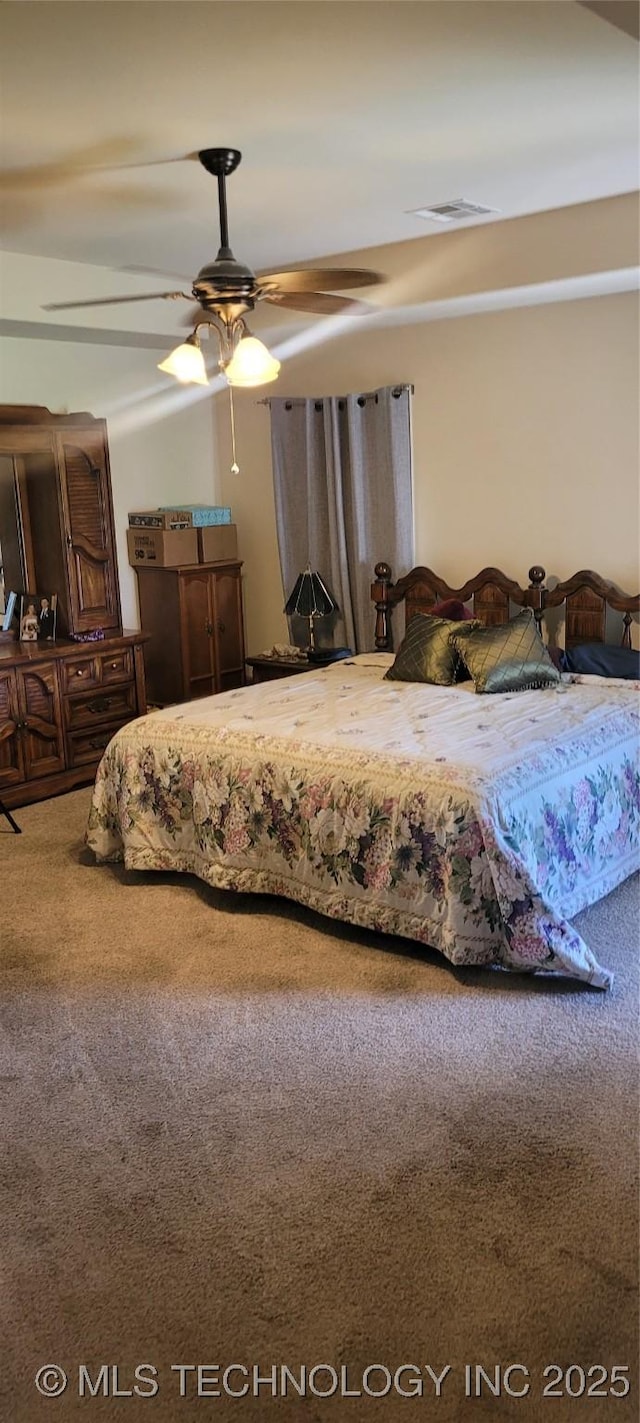 1704 Estates Dr, Grove, OK 74344 - carpeted bedroom with ceiling fan