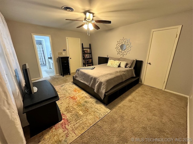 5908 S 68th E Ave, Tulsa, OK 74145 - carpeted bedroom with ceiling fan and connected bathroom