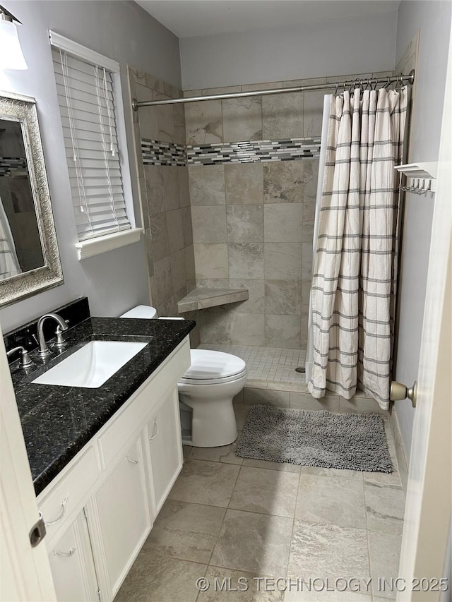 5908 S 68th E Ave, Tulsa, OK 74145 - full bath with vanity, a stall shower, and tile patterned flooring
