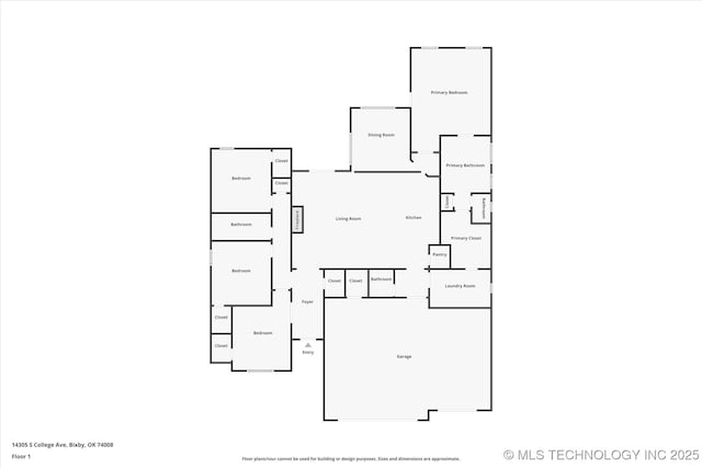 14305 S College Ave, Bixby, OK 74008 - view of floor plan / room layout