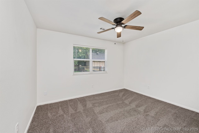12317 E 18th St, Tulsa, OK 74128 - carpeted spare room featuring a ceiling fan and baseboards