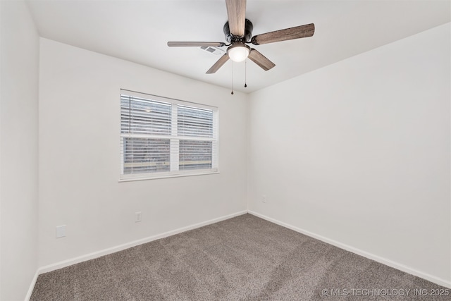 12317 E 18th St, Tulsa, OK 74128 - carpeted empty room featuring baseboards and ceiling fan