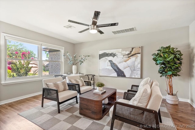 5861 S Hudson Pl, Tulsa, OK 74135 - sitting room with a ceiling fan and light wood finished floors
