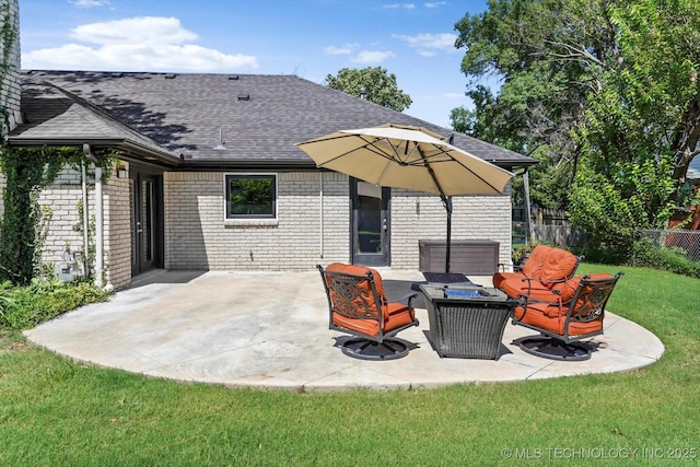 5861 S Hudson Pl, Tulsa, OK 74135 - view of patio featuring an outdoor fire pit
