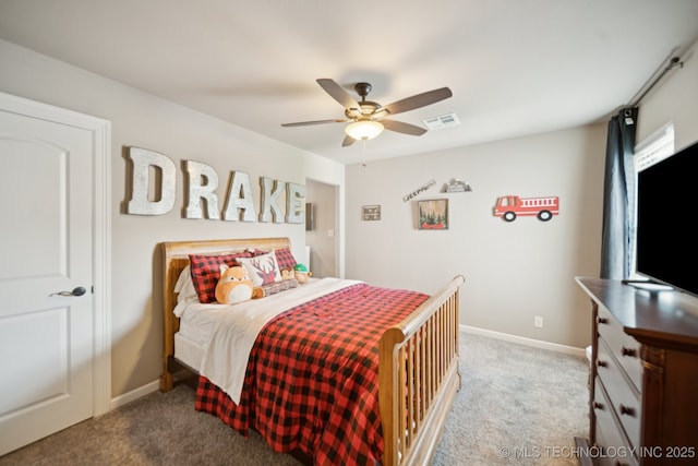 11802 S New Haven Ave, Tulsa, OK 74137 - bedroom featuring carpet flooring and a ceiling fan