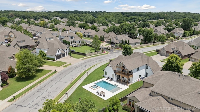 11802 S New Haven Ave, Tulsa, OK 74137 - aerial view of residential area featuring a pool area