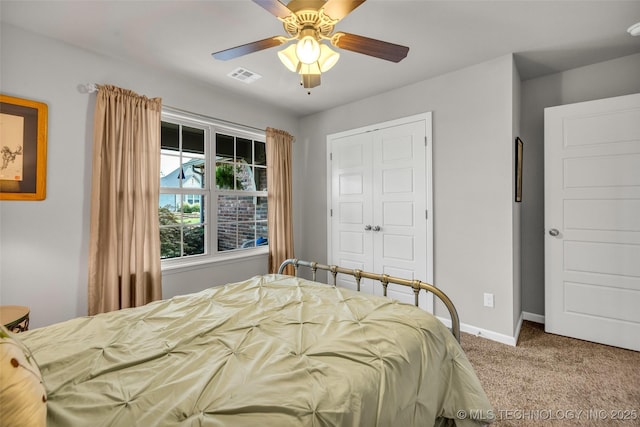 3331 Bunker St, Claremore, OK 74019 - bedroom with carpet and a ceiling fan