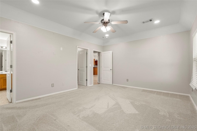 9005 N 154th E Ct, Owasso, OK 74055 - unfurnished bedroom with light carpet, ensuite bath, and recessed lighting