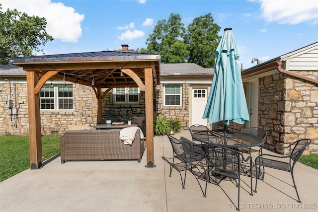 1640 E 41st St, Tulsa, OK 74105 - view of patio with a gazebo and outdoor dining area