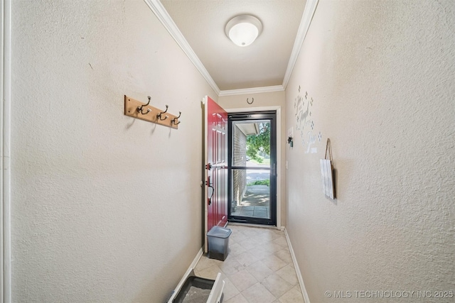 12131 E 32nd Pl, Tulsa, OK 74146 - entryway featuring tile patterned flooring and ornamental molding