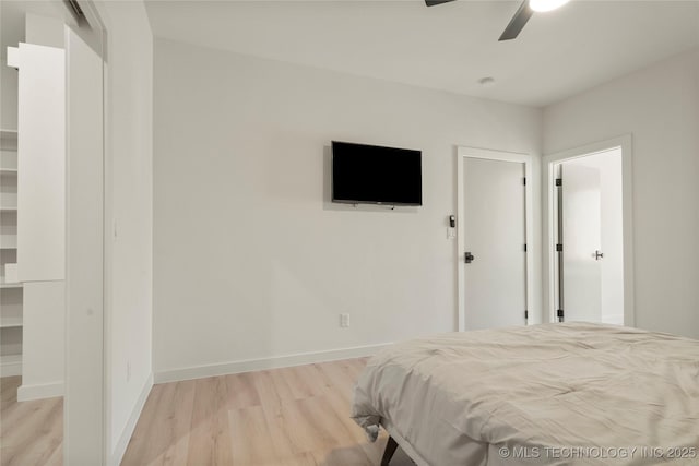 1732 S Jamestown Ave, Tulsa, OK 74112 - bedroom with light wood-style flooring and ceiling fan
